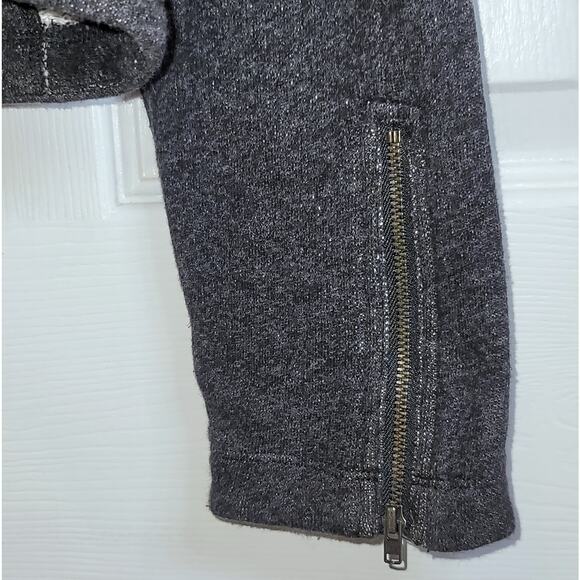 Cabi #775 Moto Jacket Asymmetrical Zip French Terry Knit Sz XL Charcoal Gray - Picture 8 of 16
